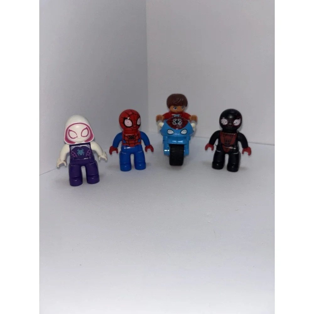 Duplo Figure Lot 4 MARVEL SPIDER-MAN MILES Black Ghost GWEN White Spider Man - Picture 1 of 2